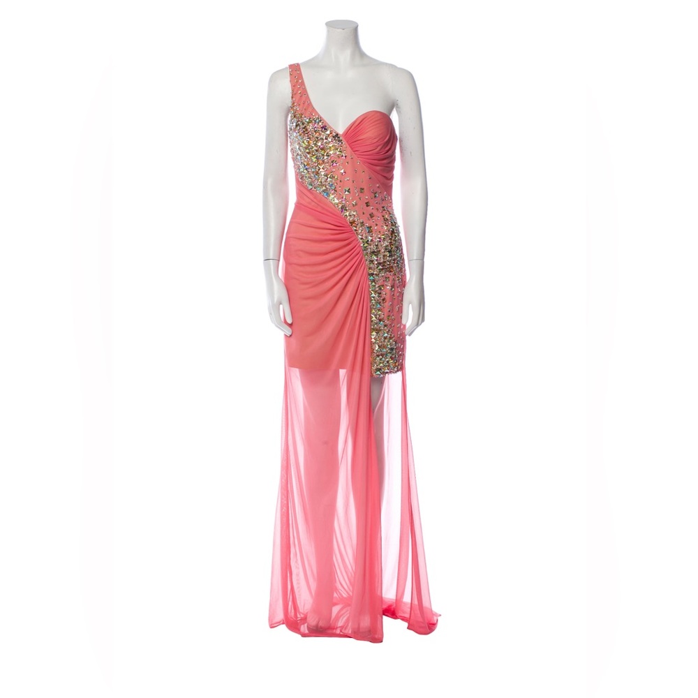 Terani couture one shoulder long dress